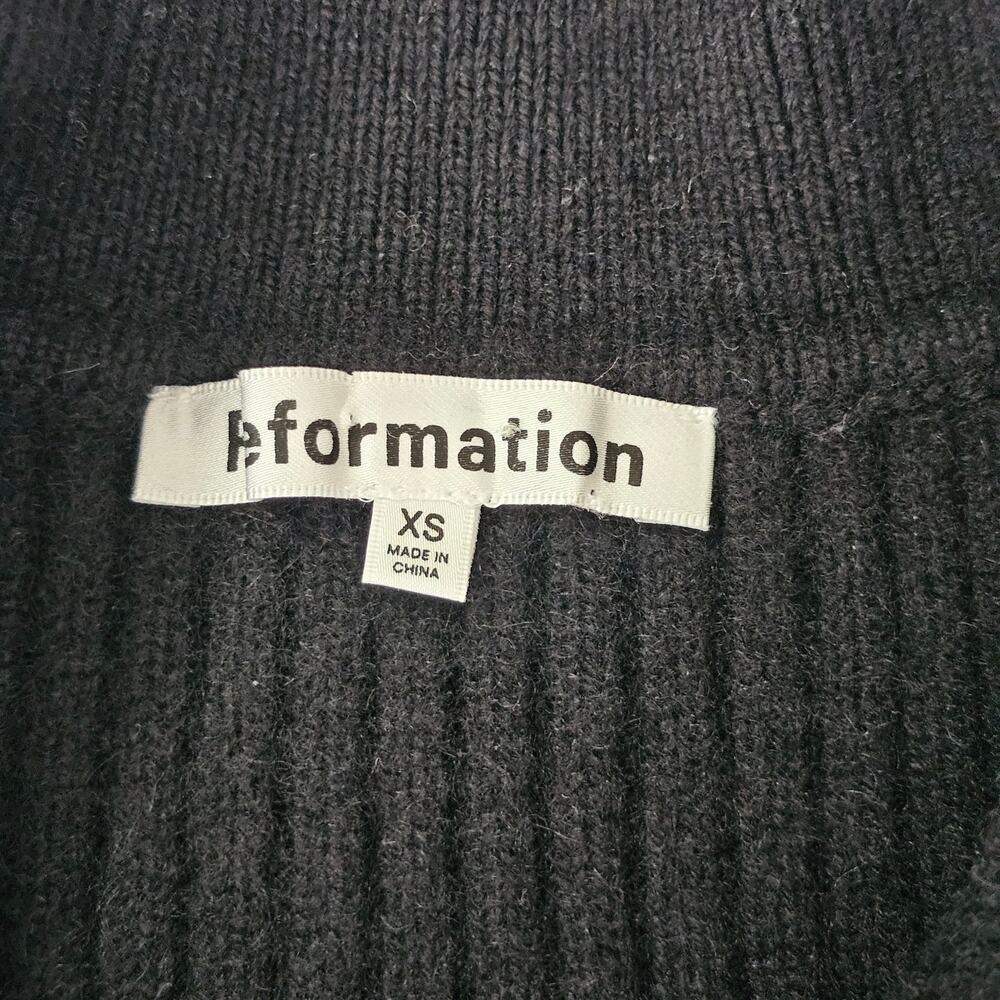 REFORMATION Fantino Black Ribbed Cashmere Button Collared Cardigan Sweater XS - Picture 13 of 13